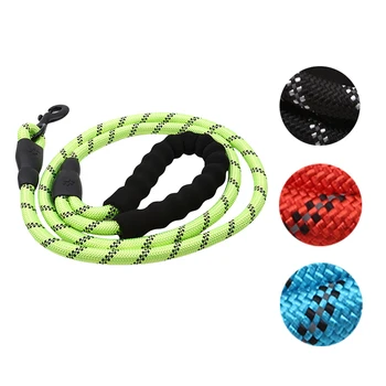 

Strong Dog Leash With Comfortable Padded Handle Highly Reflective Round Rope Leash For Medium And Large Dogs