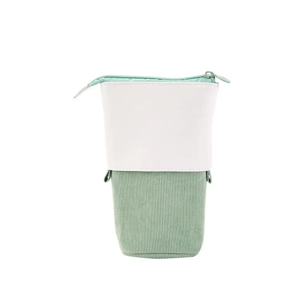 Fashion Pencil Case Simple Retractable Corduroy School Supplies Bag Girl Students Cute Pencil Pouch