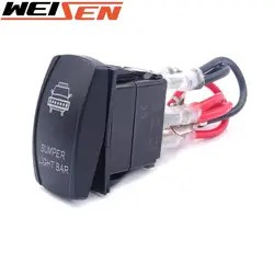 Barre lumineuse de pare chocs rétroéclairée bleue à 5 broches, Kit de commutateur à bascule marche/arrêt 20A12V pour la plupart des 4x4, tout terrain, SUV, ATV, UTV, camion 
