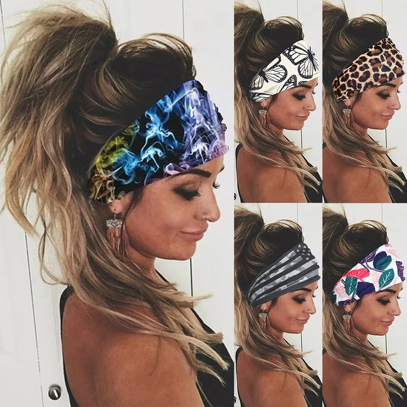 bandeau cheveux Cravate teinture large Stretch bandeaux femmes bandeau  Turban bandeau chapeaux bandeaux Bandana large bandeaux accessoires de  cheveux livraison directe