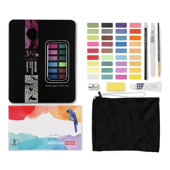 

New Hot Watercolor Set Vibrant Colors Watercolor Paper Brush Palette for Kids Adults Painting Coloring