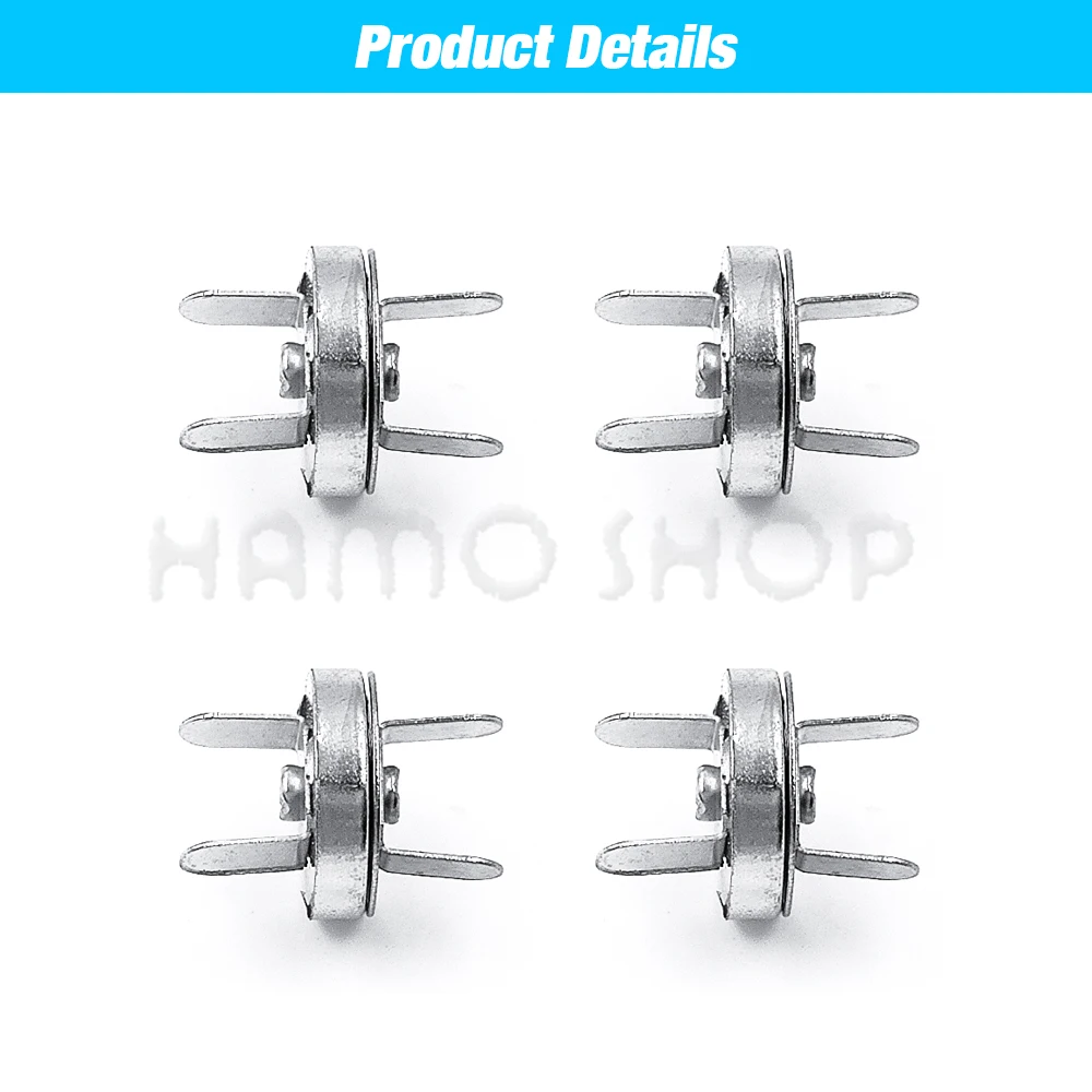 10sets/lot Magnetic Snap Fasteners Clasps Buttons Handbag Purse Wallet Craft Bags Parts Accessories Adsorption Buckle 14mm 18mm 3