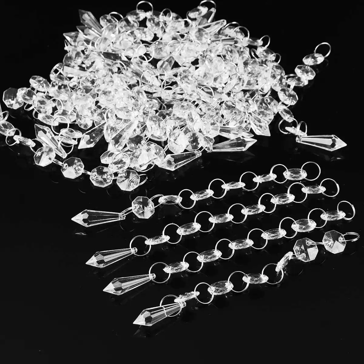 30Pcs Acrylic Crystal Beads Garland Chandelier Hanging Wedding Party Home Decor 