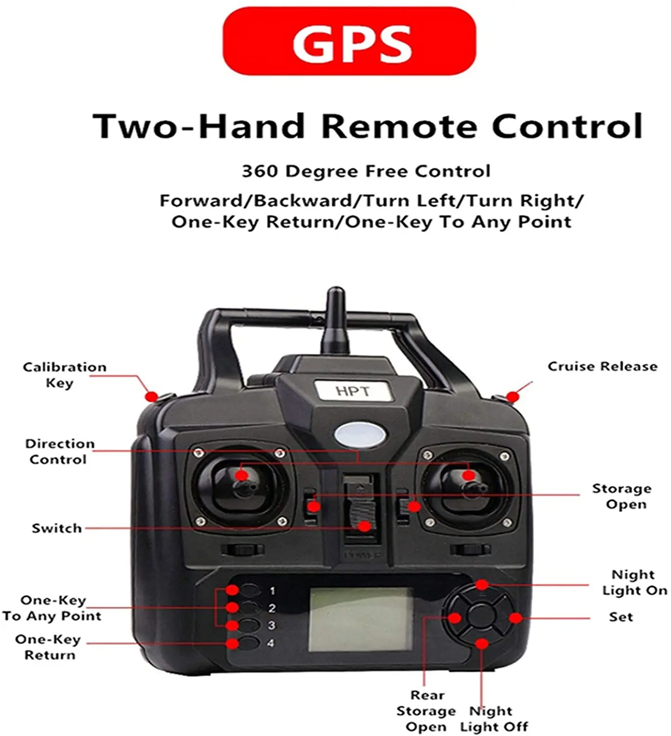 GPS RC Fishing Bait Boat with 3pcs 12000mah Batteries and Bag Auto Cruise 2KG Loading 500M Remote Control Fish Finder Ships 6