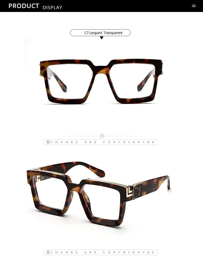 An arrangement of chic oversized sunglasses with a tortoiseshell frame is featured, offering a retro designer vibe through its geometric design complemented by transparent accents.