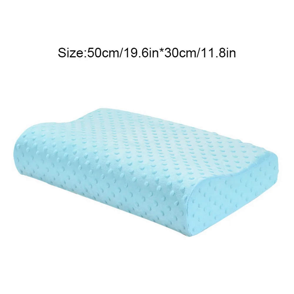 1pc 50x30cm Memory Foam Pillow Fiber Slow Rebound Pillows Massager Orthopedic Latex Neck Pillow Cervical Health Care 5colors - Цвет: Синий