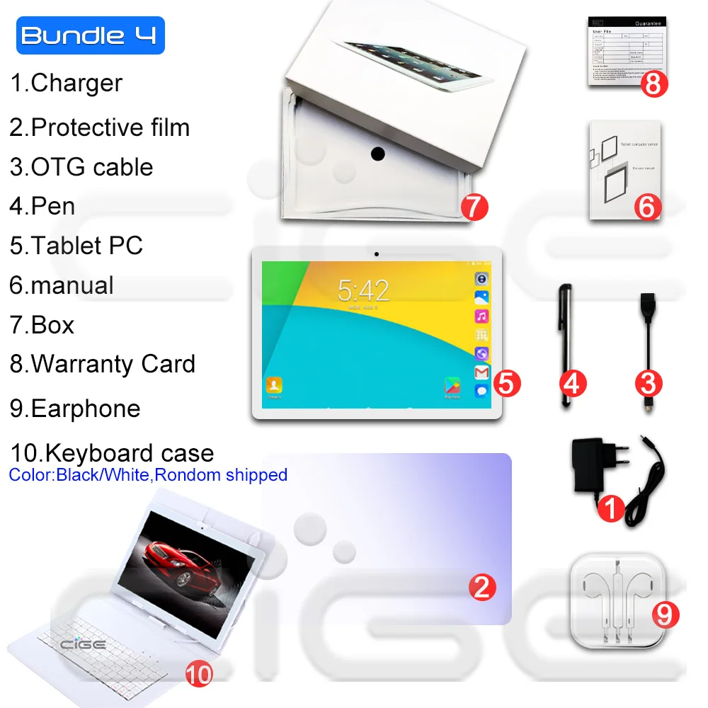 Дизайн, 10 дюймов, планшет, Android 9,0, 8 ядер, 6 ГБ, 128 ГБ rom, двойная камера, 8 Мп, SIM, планшет, ПК, Wifi, gps, 4G, Lte, телефон, 10,1 - Комплект: Комплект 4