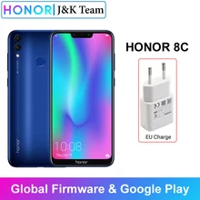 Honor 8C Global Rom 4000 мАч аккумулятор смартфон 6,26 дюймов Восьмиядерный мобильный телефон Snapdragon 632 с двумя sim-картами