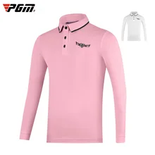 PGM года; сезон весна-осень; футболка для гольфа для девочек; детские топы с длинными рукавами; школьные спортивные рубашки со стоячим воротником для подростков; D0840