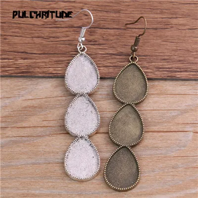 two color Pulchrode 2 шт 13*18 мм* 3 два цвета капли воды основа для кабошона для серег установка пустые HooksDiy аксессуары для изготовления сережек - Цвет: two color