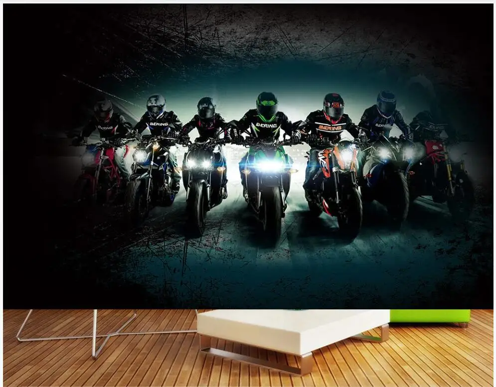 

3d wallpaper custom photo any size mural Night racing motorcycle lights tv background room home decor wallpaper for walls 3 d