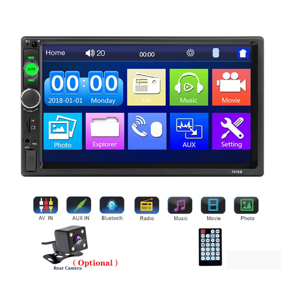 

7 Inch Car Backup Monitor Audio Radio Touch Screen Digital Display USB Auto Radio Multimedia Car MP5 Player 7010B With Battery