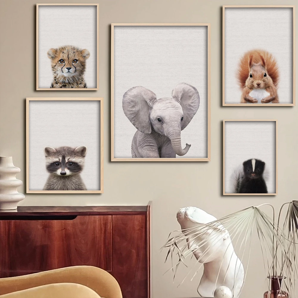 Safari Animals Print elephant Printsafari Animals Wall Poster for Bedroom Home DecorPainting