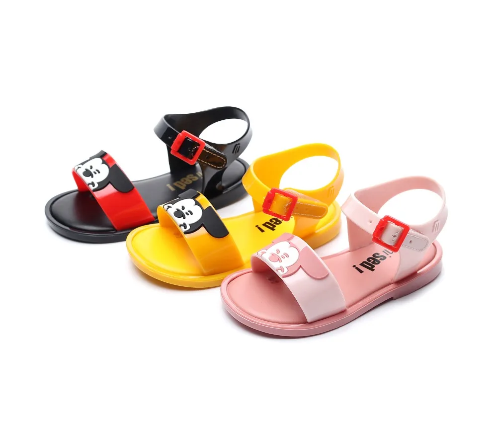 Mini Melissa/Новинка года; прозрачная обувь с изображением Микки Мауса; детские сандалии с изображением головы Микки; обувь для девочек; сандалии с Минни; обувь melissa