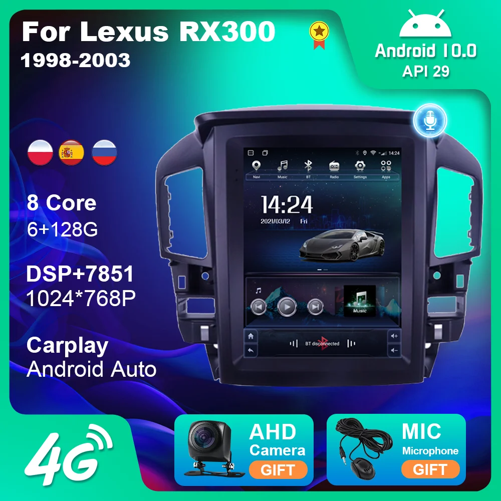 Автомагнитола для Lexus RX300/RX330/Toyota Harrier 1998/1997-2003 с вертикальным экраном в стиле Tesla 9 7