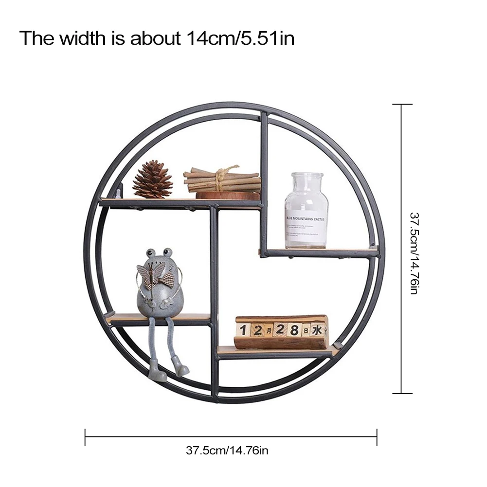 Новая Модная креативная домашняя круглая деревянная настенная полка для хранения цветов, книжная полка для хранения, подставка для комнаты, задний фон, Настенный декор
