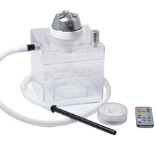 Акриловый кальян набор кальян со светодиодный светильник держатель угля кальян со шлангом контейнер для воды аксессуары для трубок