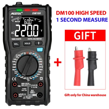 

MESTEK DM100 Digital Multimeter High Speed Smart Double Core T-rms NCV Temperature multimetro Anti-burn Fuse Alarm multimeters