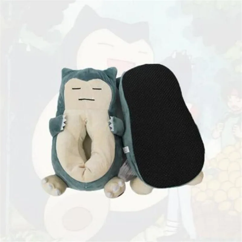 Hot New Japan Anime Pokemon Slipper Cartoon Cute Snorlax Cosplay Props Cotton Shoes Winter Keep Warm Home Shoes 35-42