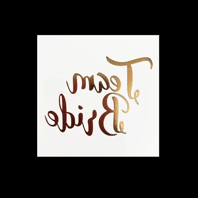 1Pcs Bachelorette Party Team Bride Squad Temporary Tattoo Hen Night Golden Sticker Wedding Supplies QT36 (5)