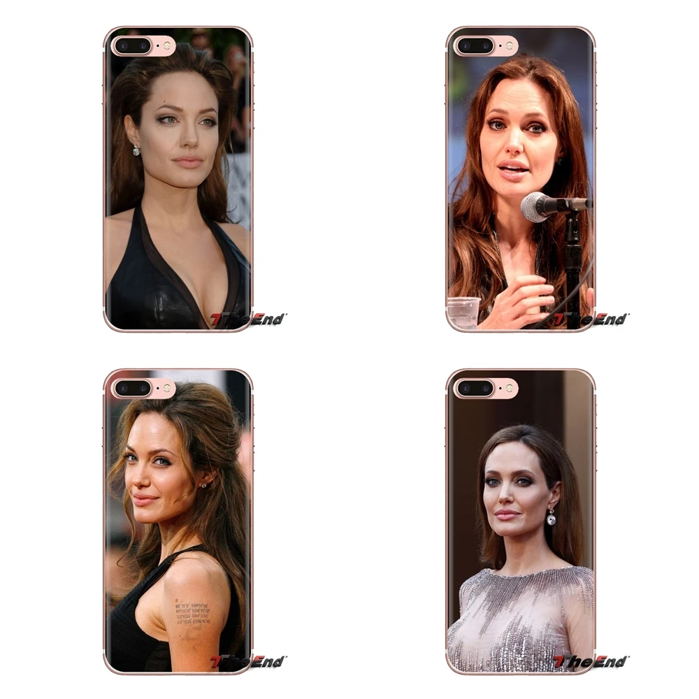 Силиконовый чехол для iPhone XS Max XR X 4 4s 5 5S 5C SE 6 6S 7 8 Plus samsung Galaxy J1 J3 J5 J7 A3 A5 Angelina Jolie Actress |