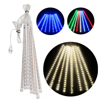

30cm 50cm 8 Tubes Holiday Meteor Shower LED Light String Outdoor Waterproof Christmas Tree LED Strip Light Garden Decor