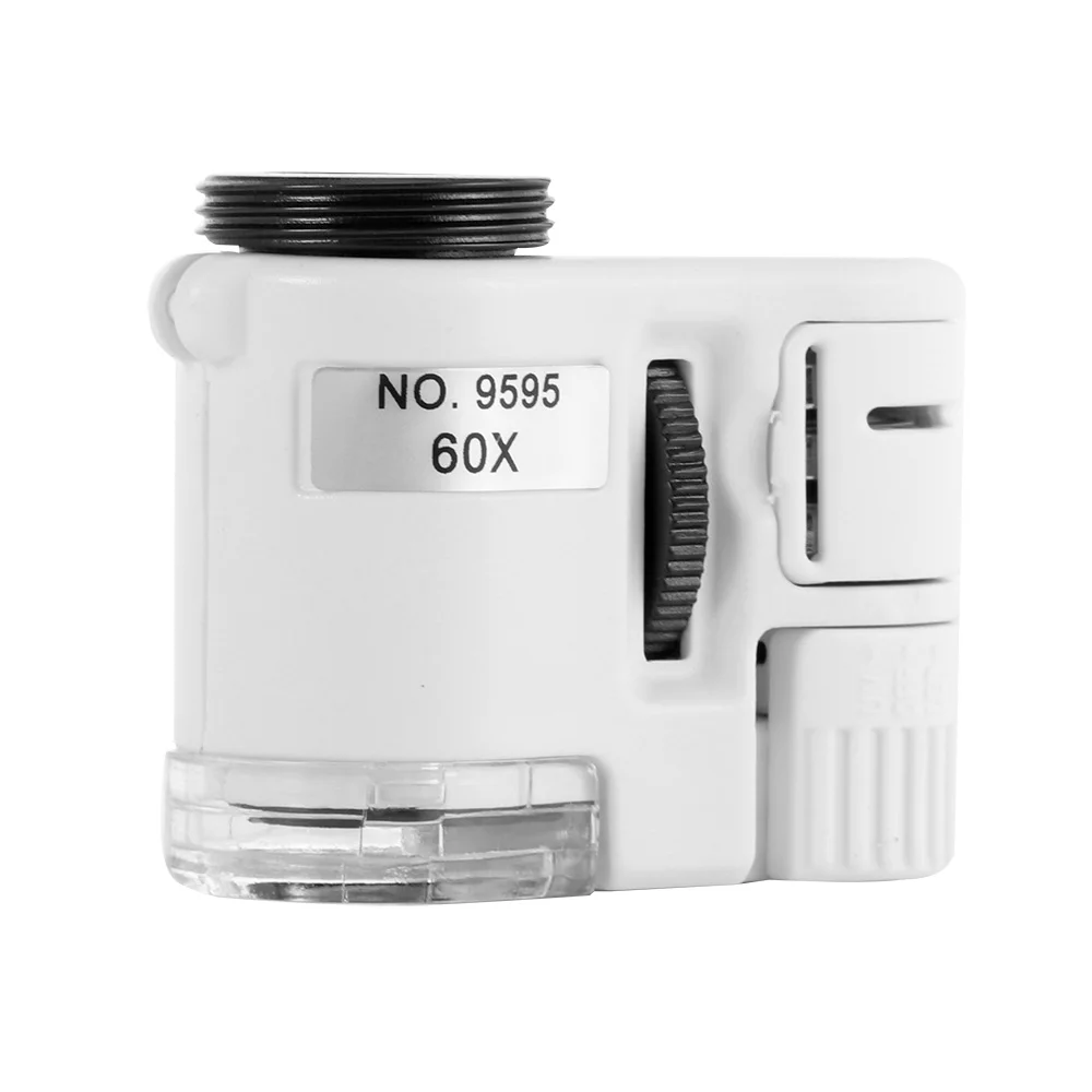 Универсальный 60X мобильный телефон Макрос микроскопа объектив зум Микро камера клип с светодиодный светильник телефон объектив для iphone samsung смартфон
