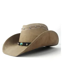 Женская и Мужская Западная ковбойская шляпа с модной кожаной панк-лентой Sombrero Женская ковбойская шляпа