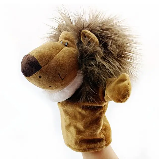 Cartoon Animals Monkey Dog Lion Stuffed Plush Hand Puppet Telling Story Xmas Kid Children Gift Performance props 5