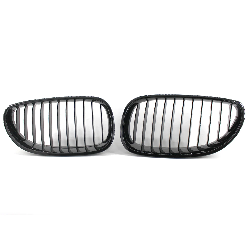 Для BMW 5-Series E60 E61 M5 2003-2009 2 шт. черный глянец передний бампер капот почечная решетка