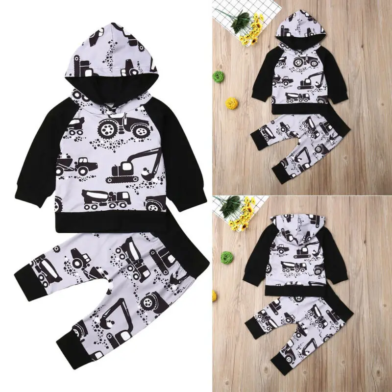 

Baby Boy Girl Clothes Infant Clothes Autumn Winter Hooded Tops+Pants 2PCS Set Outfits US 0-24 months