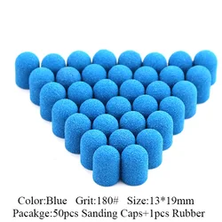 50 - Piece Set of Blue and Pink Sanding Caps (Blue - 180 grit)