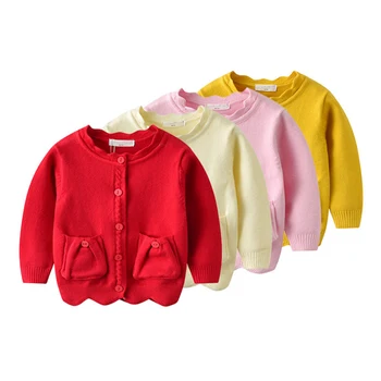 

IYEAL New Children's Sweater Autumn Winter Princess Baby Girls Fashion Soft Cotton Wool Sweater With Pocket for Toddler 1-3 Year