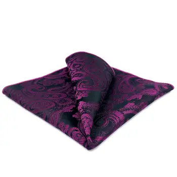 

GH11 Purple Paisley Mens Pocket Square Silk Fashion Wedding Handkerchief Party Classic Hanky Gift