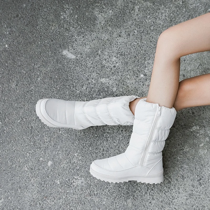 Ceny MORAZORA Plus rozmiar 36 41New 2020 śnieg buty damskie zip rhinstone kliny do połowy łydki dół buty zimowe moda ciepłe futrzane buty kobieta