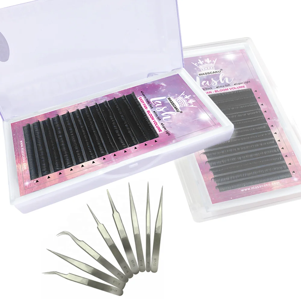 2021 New Faux Mink Makeup Lashes MASSCAKU Easy Fan Eyelash Extension DIY 2d-20d Blooming Eyelash for Professional Building