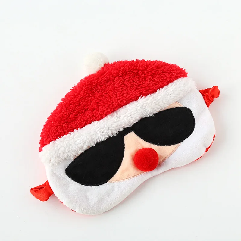 Ophax Red Hat Christmas Santa Claus Sleep Mask Sleeping Eye Mask Eye Cover Travel Eye Band Shade Rest Eyepatch Blindfolds