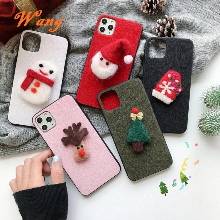 

Christams 3D Cute Elk Snowman TPU Phone Cover Case For iPhone 7 8 6 6S Plus X XS 11 11pro 12 12mini 12pro Phone Silicone Shell