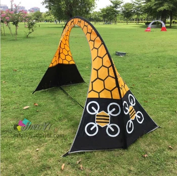 

cheap Sports race printed fabric custom entrance arch gate event display flag banner, advertising rainbow race gate display