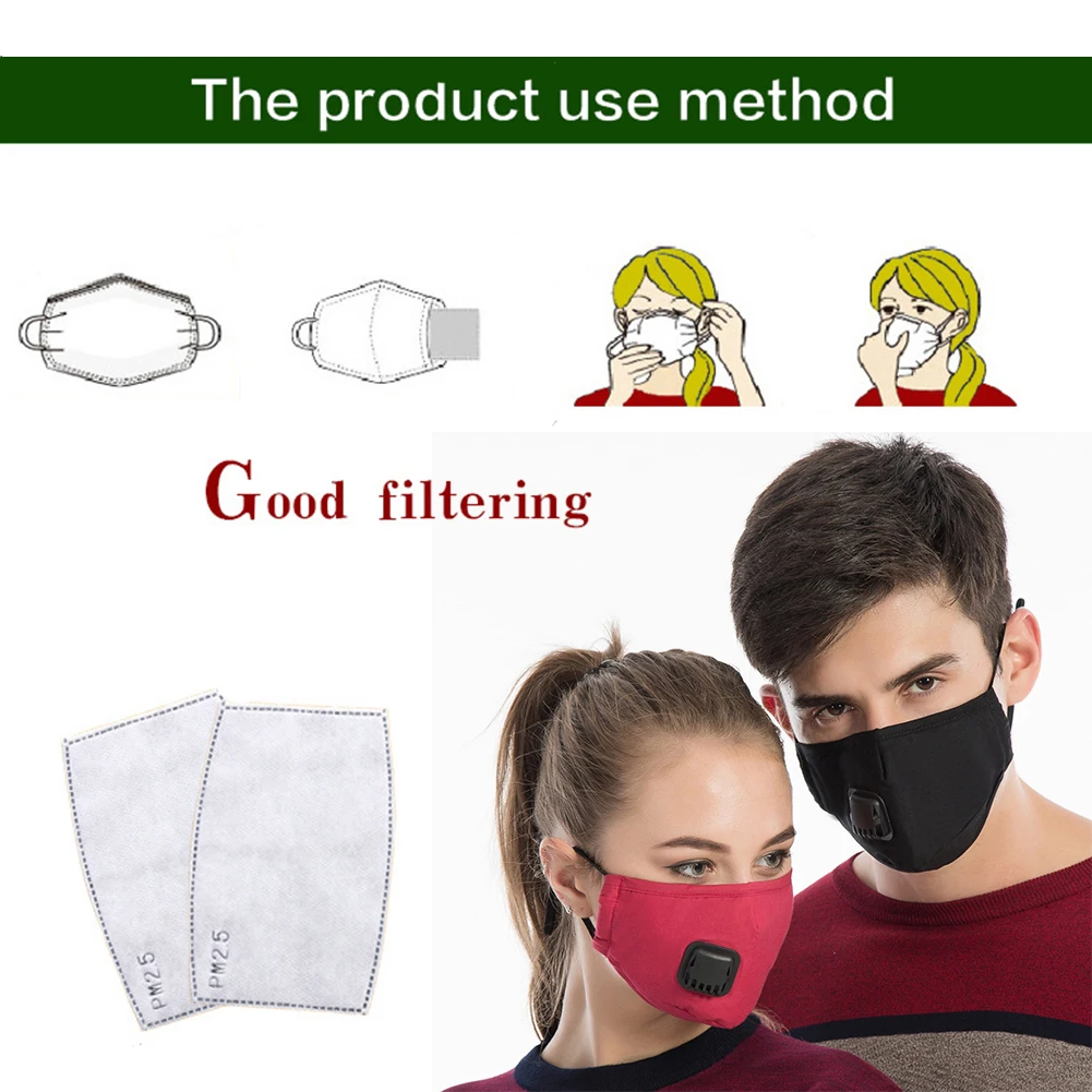 50 шт в наборе, 5 Слои маска фильтр однократного применения фильтра с активированным углем для крепления Маска Анти-пыль PM2.5 фильтр, способный преодолевать Броды для взрослых Рот-муфельная печь