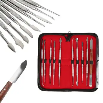 

10Pcs Stainless Steel Teeth Lab Mirror Tooth Cleaning Kit Dentist Scraper Pick Tool Calculus Plaque Remover Wax Carving Tools