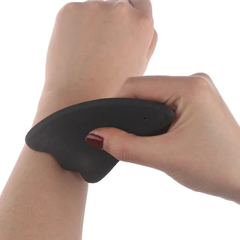 

Fish Shape Bian Scraper Stone Guasha Board Energy Board Body Acupoint Simulation Massage Relaxation Health Beauty Care Black