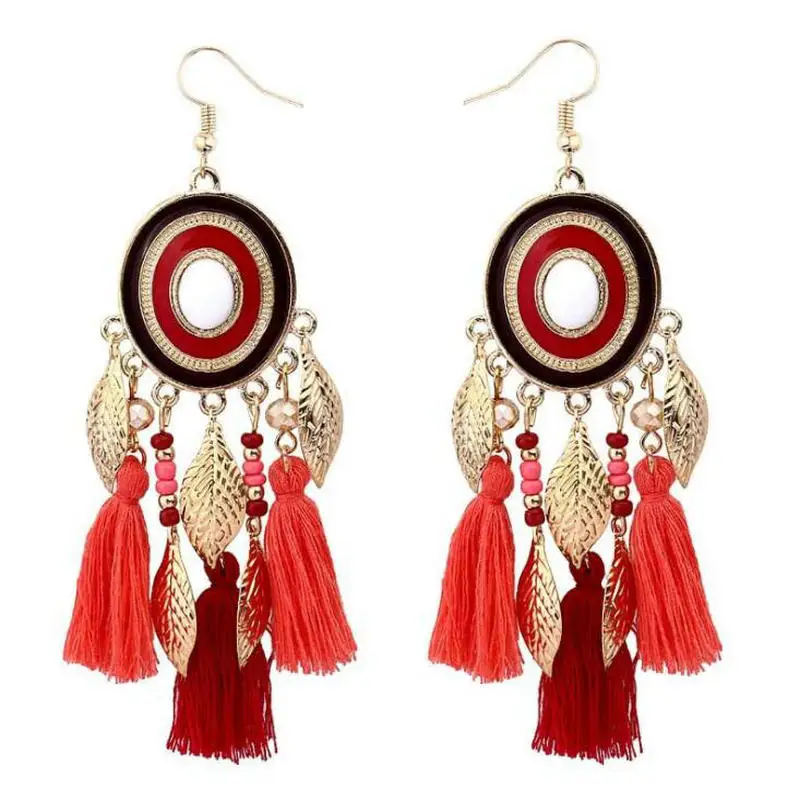 

Bohemian Tassel Earrings For Women Long Drop Earrings Zinc Alloy Drop Earrings 2020 New Jewelry Wholesale Oorbellen