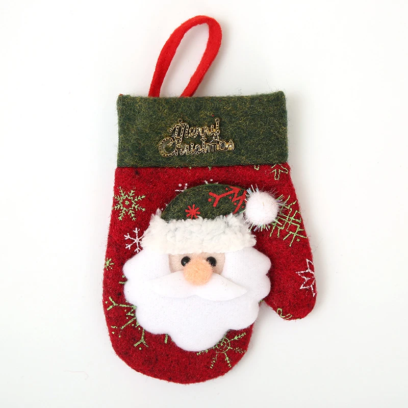 Новогодняя обеденная сумка для посуды санта клаус перчатки с оленями рождественские украшения ресторан посуда украшения подарочная сумка - Цвет: Santa Claus
