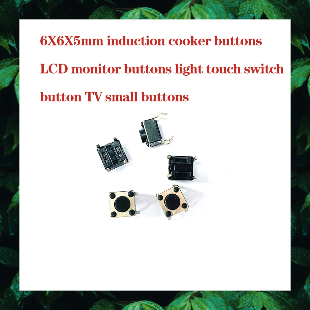 50pcs 6*6*5mm Tact switch DIP4 ON/OFF touch button Touch micro switch button 6x6x5 high quality induction cooker
