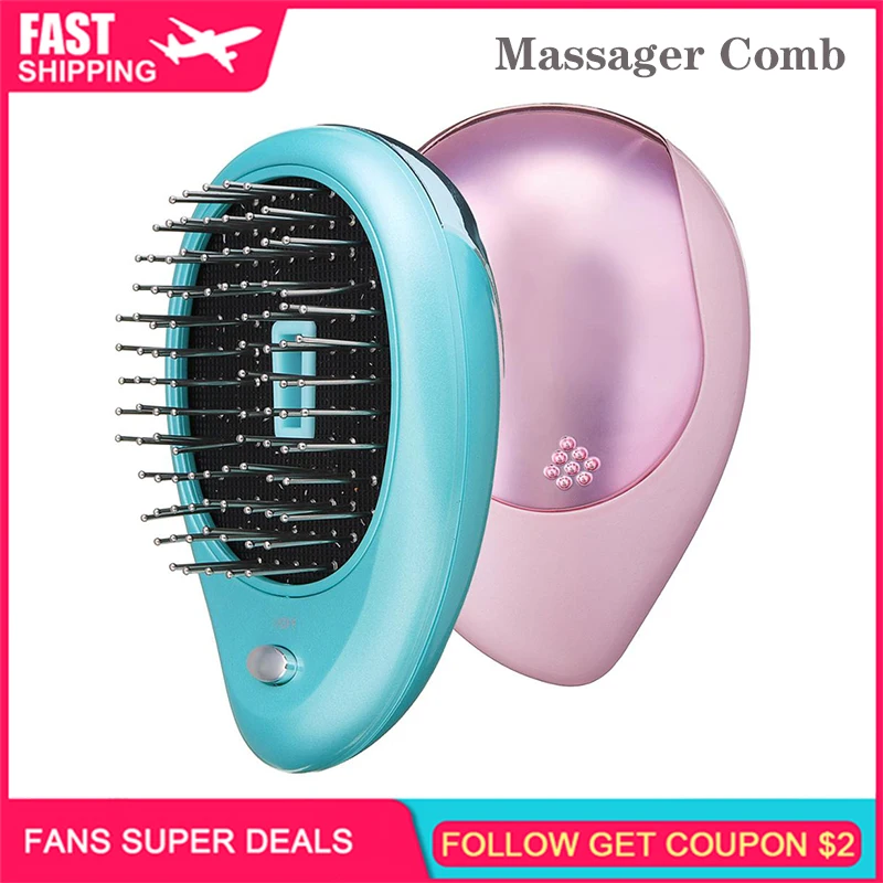 Electric Ionic Hairbrush Mini Hair Brush Comb Massager Vibration Hair Scalp  Massager Brush Anti-static Ionic Hair Brush - Hair Straightener - AliExpress