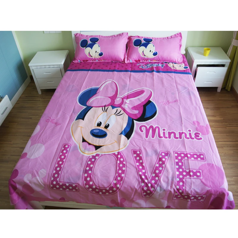 Disney Lovely Pink Minnie Mouse Winnie Duvet Cover Set 3 Or 4 Pieces Twin Single Size Bedding Set For Children Bedroom Decor Bedding Sets Aliexpress