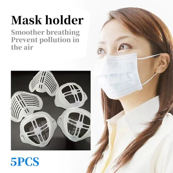 

5pcs 3D Mouth Mask Support Breathing Assist Mask Inner Cushion Bracket Silicone Reusable Mask Holder Mask Bracket Face Skin Care