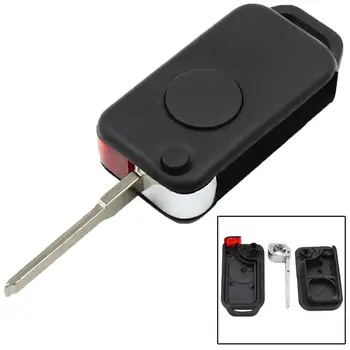 

1 Button Remote Flip Car Key Shell for Mercedes B-enz W168 W124 W202 1984-2004 aftermarket broken worn key case replacement