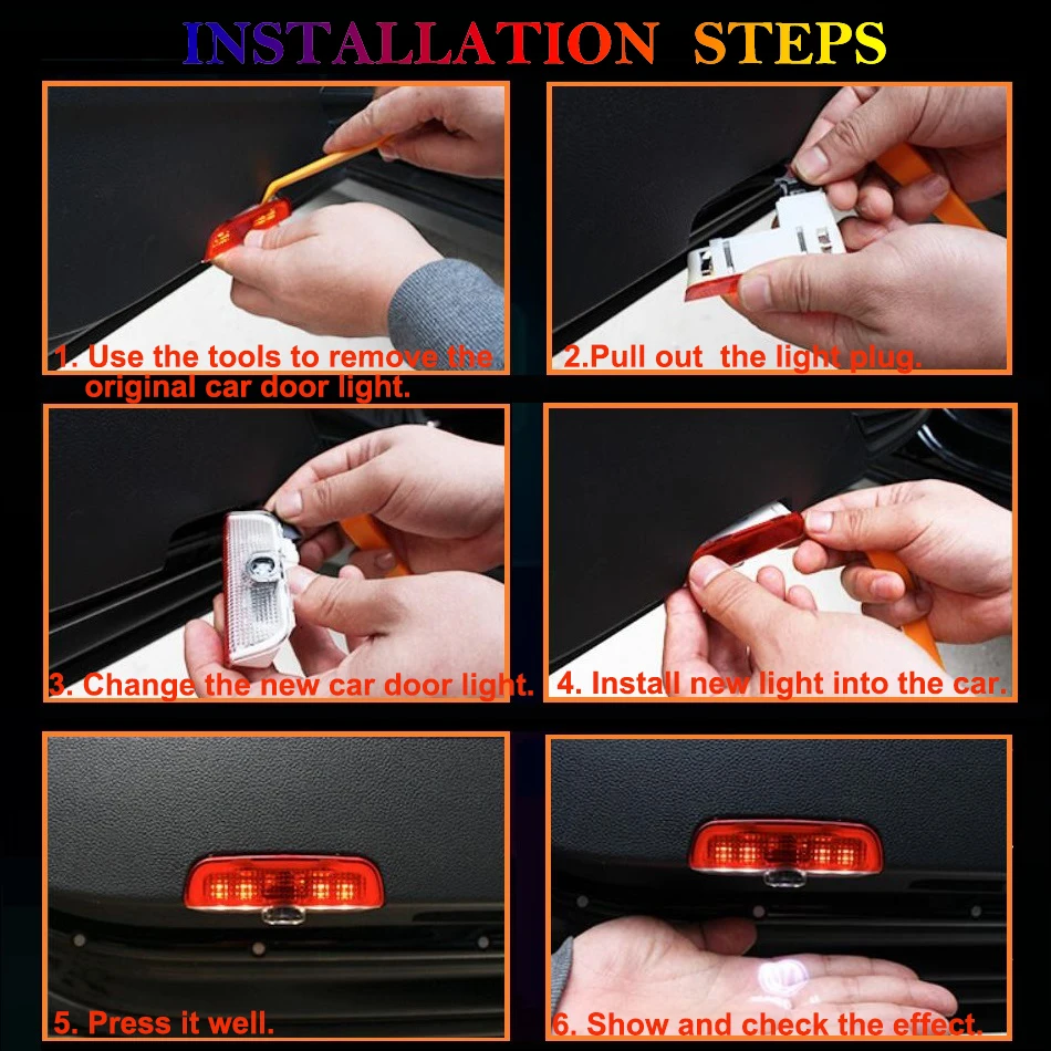 LED Laser Projector Light Car Door Welcome Lights Luces Para Auto Accessories Coche Interior Logo Luz For VW Volkswagen TOUAREG